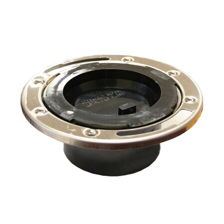 3 In. X 4 In. ABS Closet Flange With Stainless Steel Ring And Knockout